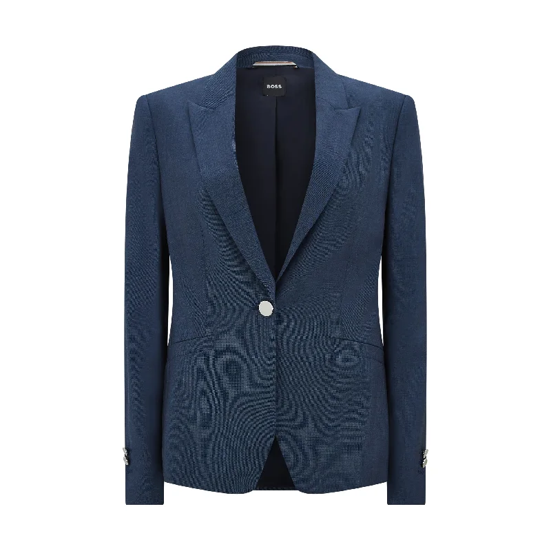Januri Tailored Wool Jacket Navy Fleece Jacket Down Jacket Feather Jacket