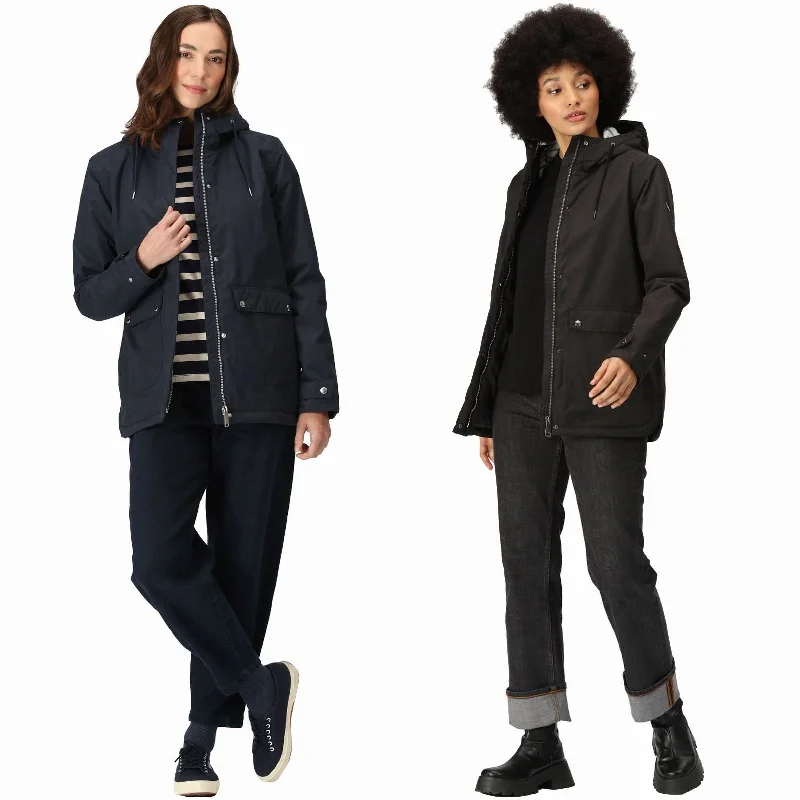 Regatta Womens Broadia Waterproof Hooded Jacket Coat Front Pockets Side Pockets Patch Pockets Regatta Womens Broadia Waterproof Hooded Jacket Coat Front Pockets Side Pockets Patch Pockets