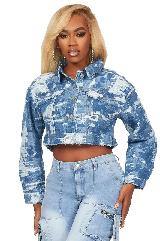 Artasia Med. Wash Denim Jacket Print Jacket Jacquard Jacket Patchwork Jacket