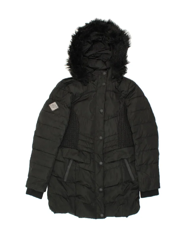 SUPERDRY Womens Hooded Padded Jacket UK 12 Medium Black Nylon Nylon Jacket Polyester Jacket Spandex Jacket SUPERDRY Womens Hooded Padded Jacket UK 12 Medium Black Nylon Nylon Jacket Polyester Jacket Spandex Jacket