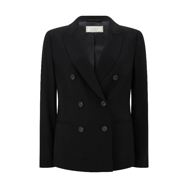 Tailored Cady Stretch Double Breasted Jacket Jersey Jacket Tulle Jacket Batik Jacket