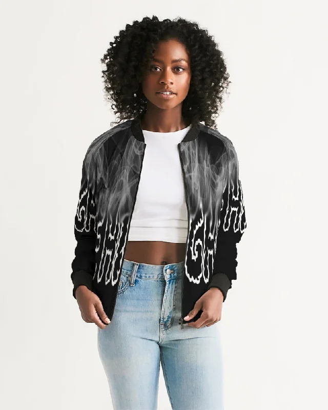 THE HIGGEST Women's Bomber Jacket Wool Jacket Cashmere Jacket Tweed Jacket