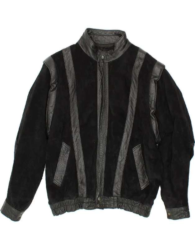 VINTAGE Womens Suede Jacket IT 46 Large Black Striped Leather Striped Jacket Polka Dot Jacket Floral Jacket VINTAGE Womens Suede Jacket IT 46 Large Black Striped Leather Striped Jacket Polka Dot Jacket Floral Jacket