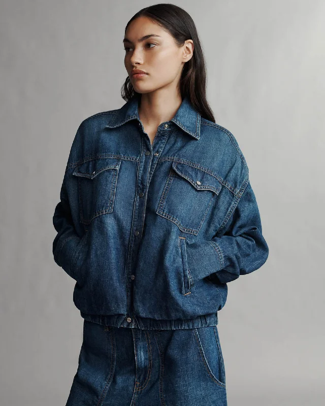Denim Bubble Jacket Quilted Jacket Puffer Jacket Insulated Jacket
