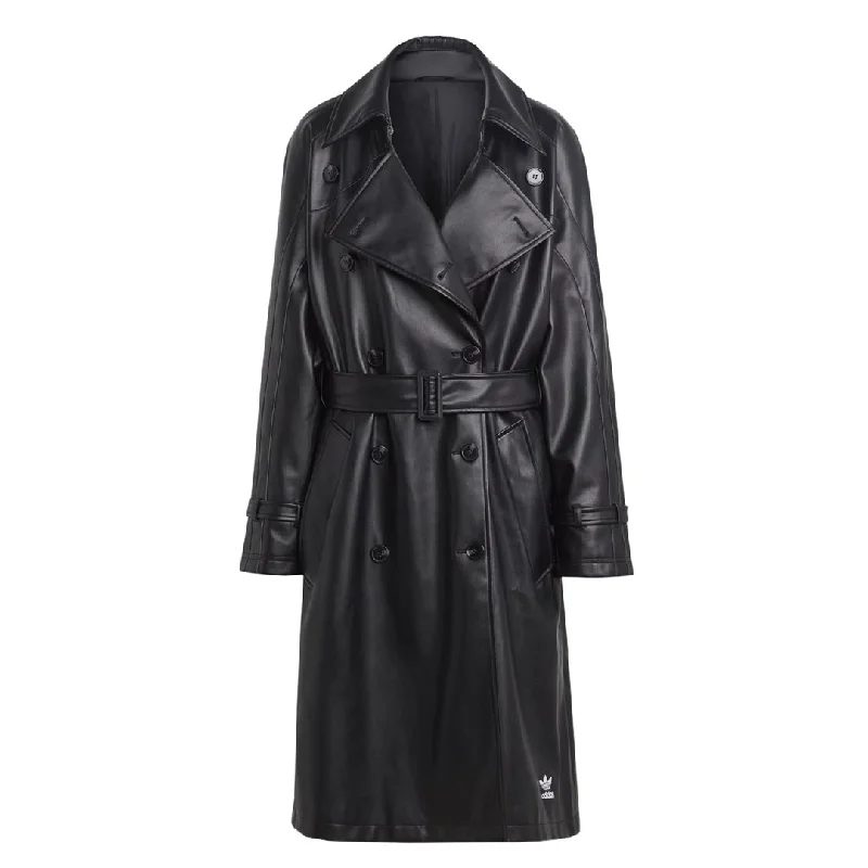 adidas - Women's Adicolor Trefoil Faux Leather Trench Coat (II6083)