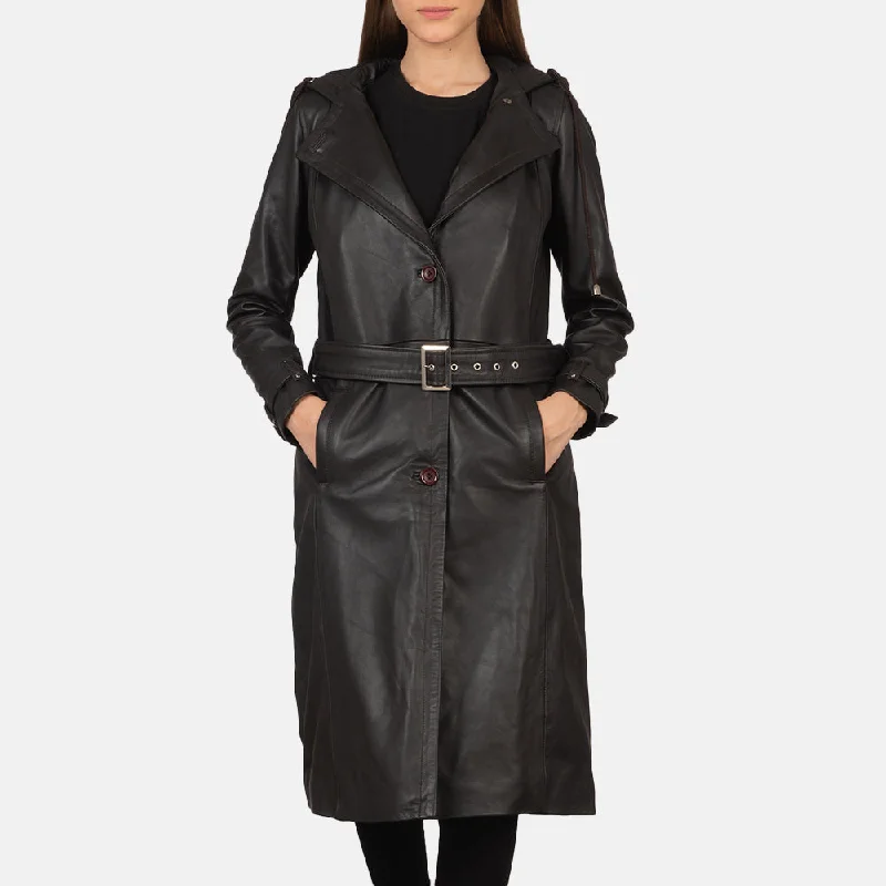 Fixon Hooded Brown Trench Coat