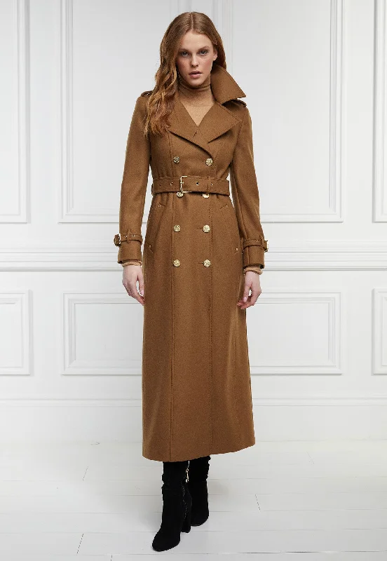 Chelsea Trench Coat Full Length - Dark Camel