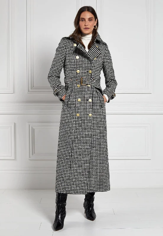 Marlborough Trench Coat Full Length - Houndstooth