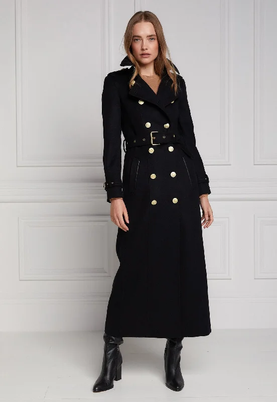 Marlborough Trench Coat Full Length - Soft Black