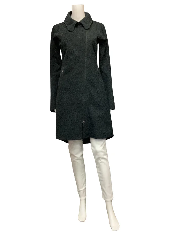 Nau Women's Trench Coat Black Shroud Of Purrin Size: XS