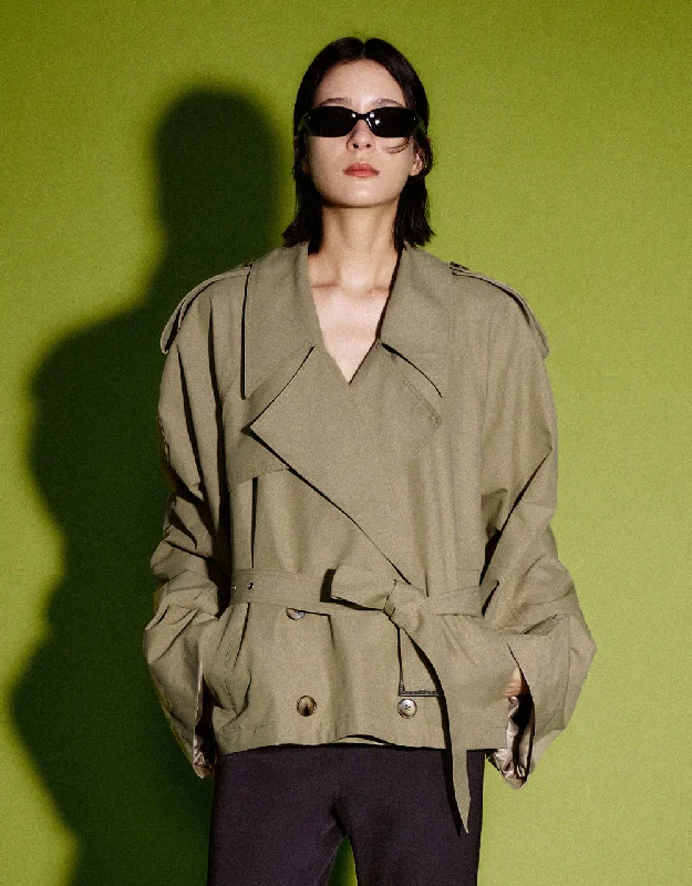 Raglan Sleeve Skater Trench Coat