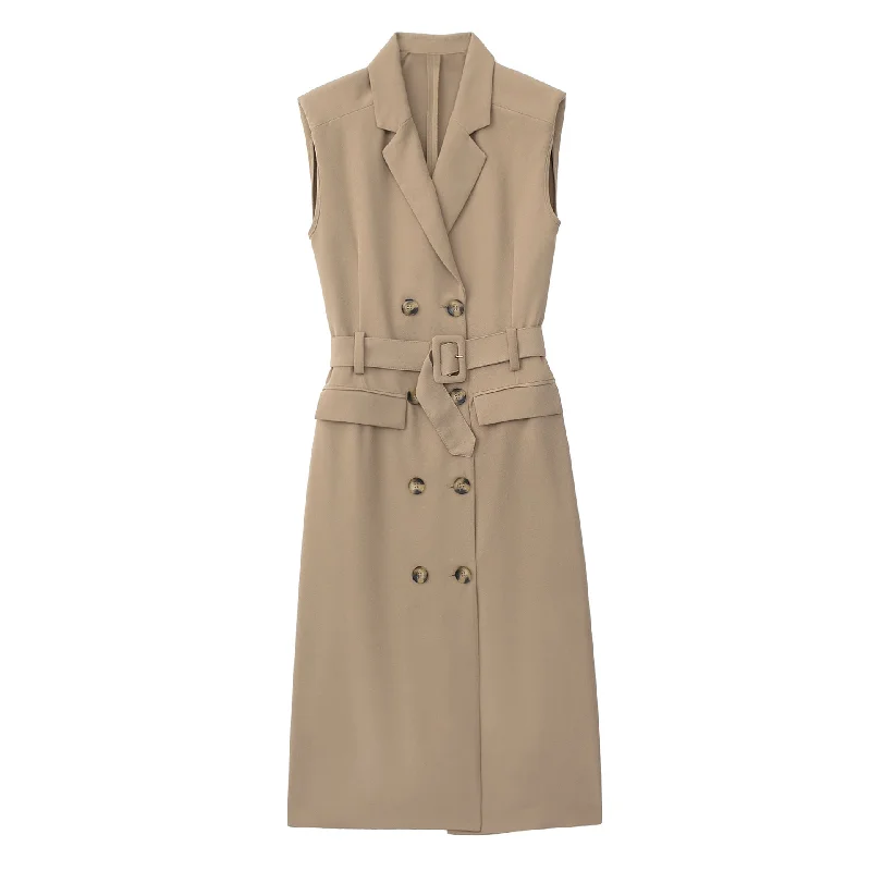 Znbbw New Autumn Style Double-Breasted Dress With Belt Trench Coat 1165193