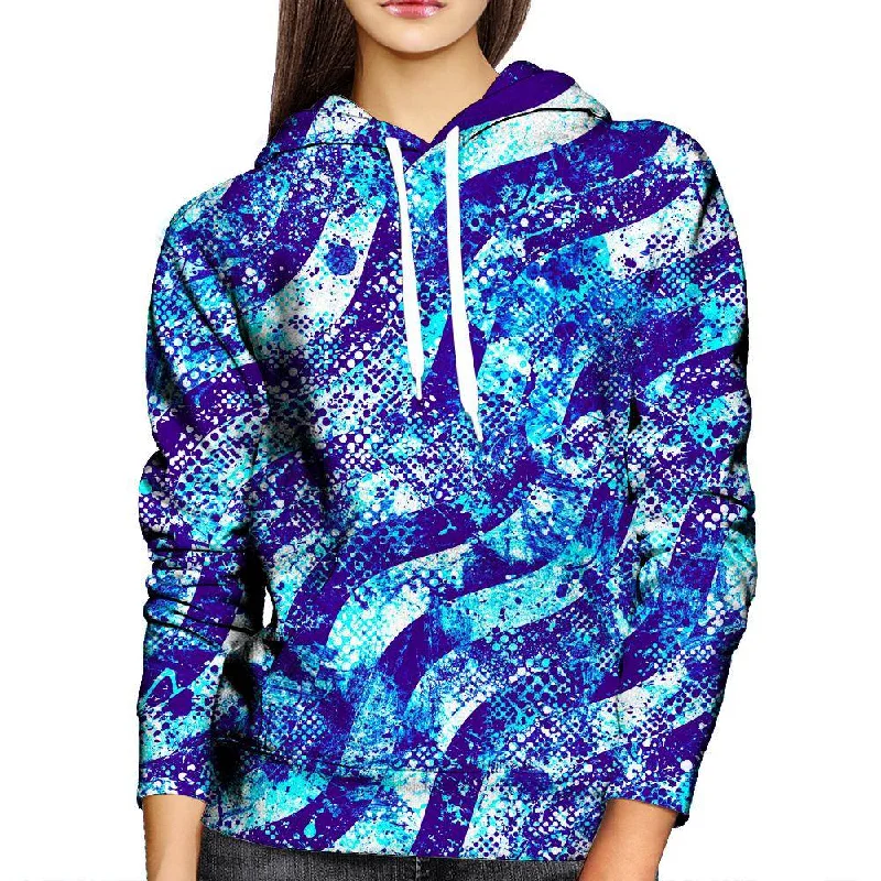 Abstract Blue Waves Womens Hoodie