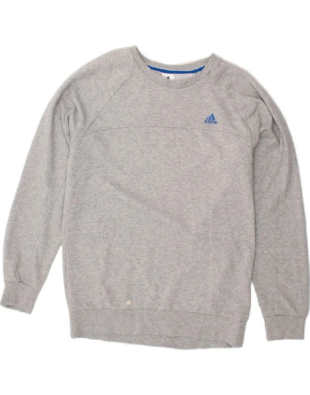 ADIDAS Mens Sweatshirt Jumper Medium Grey Cotton