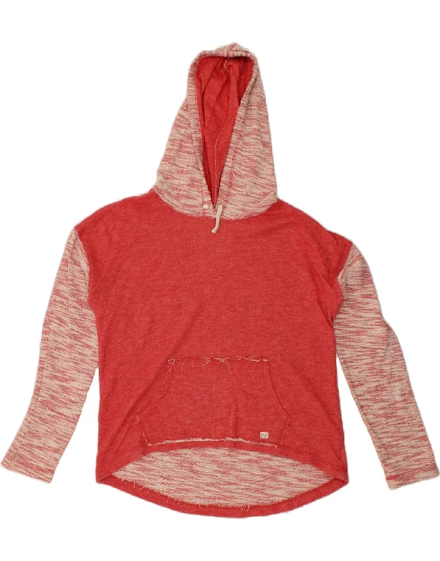 BILLABONG Womens Hoodie Jumper UK 18 XL Red Flecked Cotton