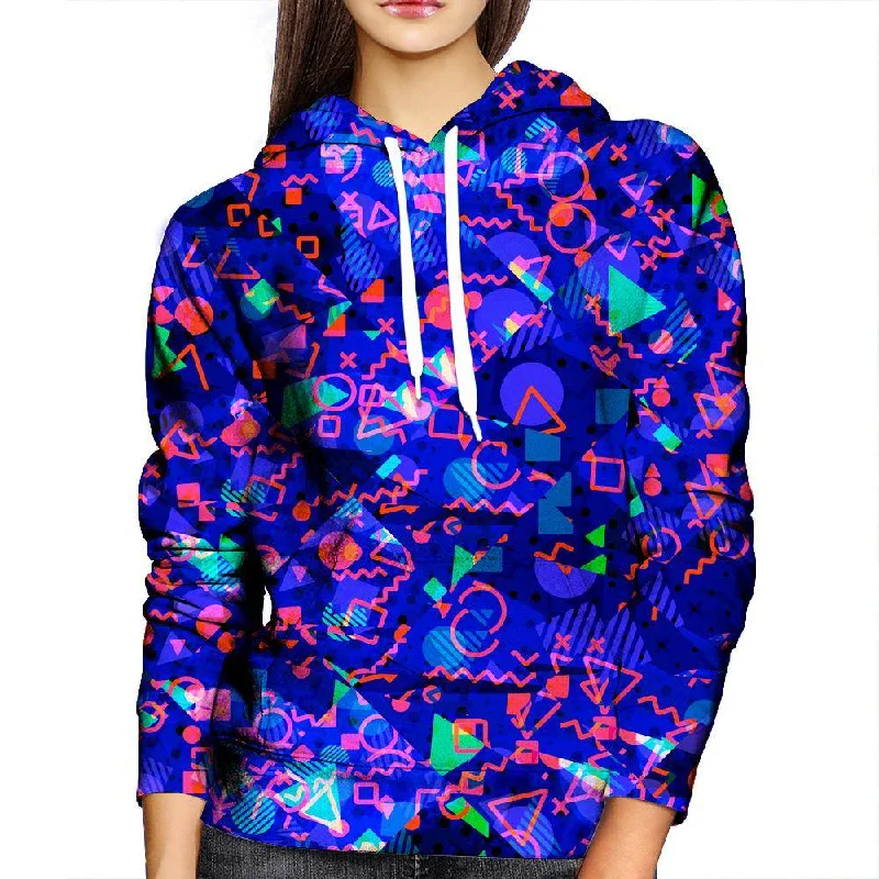 Blue Shapes Womens Hoodie