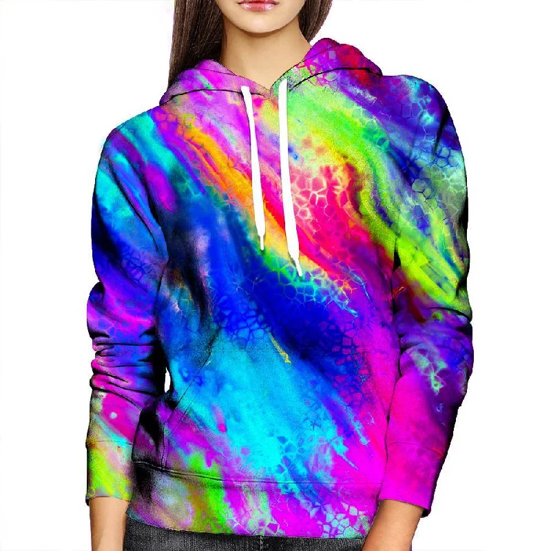 Colored Cracks Womens Hoodie