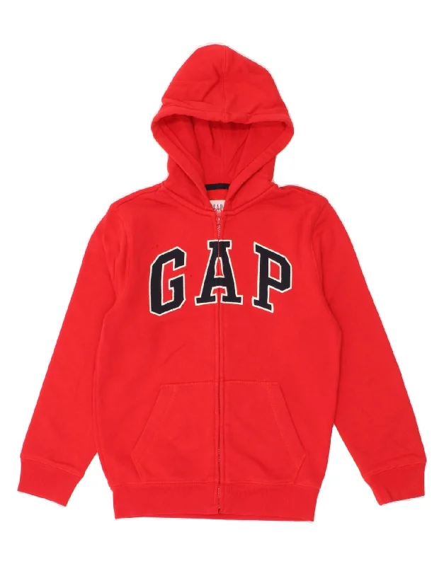 GAP Boys Graphic Hoodie Jumper 10-11 Years Large Red Cotton