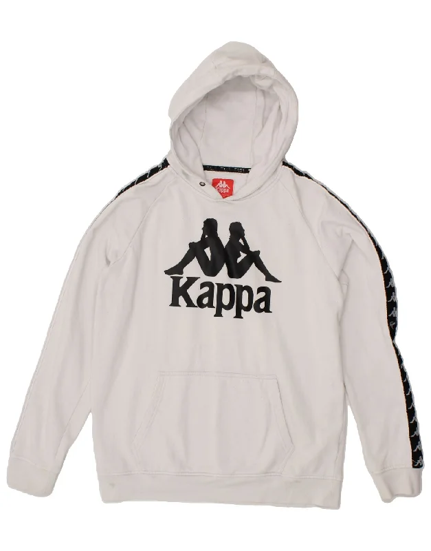 KAPPA Womens Graphic Hoodie Jumper UK 18 XL White Cotton