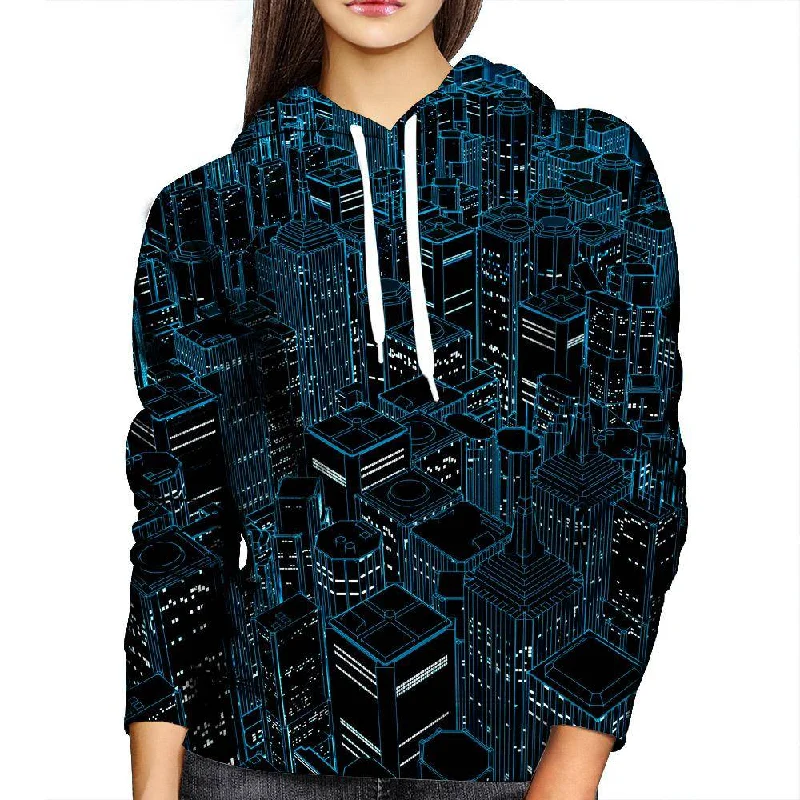 Night City Lights Womens Hoodie