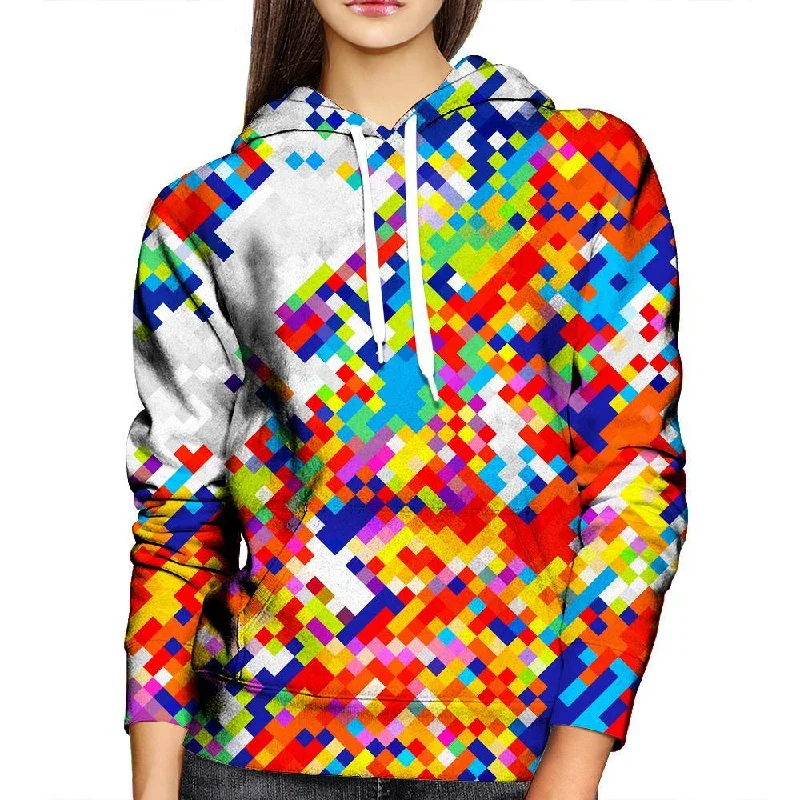 Slanted Pixels Womens Hoodie