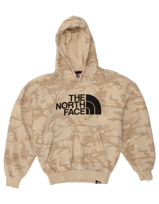 THE NORTH FACE Womens Graphic Hoodie Jumper UK 6 XS Beige Camouflage