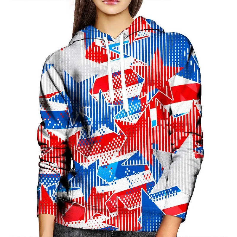 USA Star Womens Hoodie