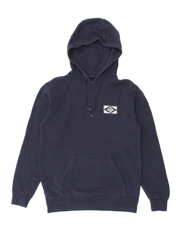 VANS Mens Graphic Hoodie Jumper XS Navy Blue Cotton