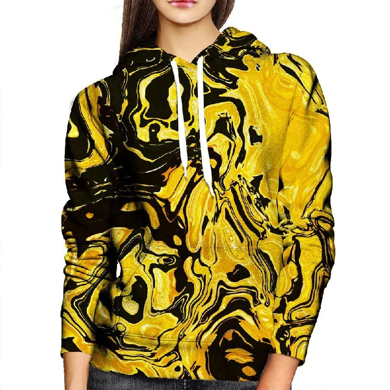 Yellow Flow Womens Hoodie