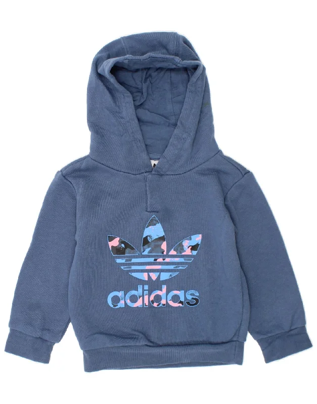 ADIDAS Baby Girls Graphic Hoodie Jumper 9-12 Months Blue Cotton Hoodie with Hem Applique Textured Unique ADIDAS Baby Girls Graphic Hoodie Jumper 9-12 Months Blue Cotton Hoodie with Hem Applique Textured Unique