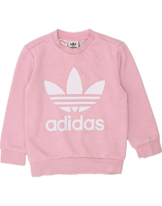 ADIDAS Girls Graphic Sweatshirt Jumper 4-5 Years Pink Cotton Hoodie with Button Classic Timeless ADIDAS Girls Graphic Sweatshirt Jumper 4-5 Years Pink Cotton Hoodie with Button Classic Timeless