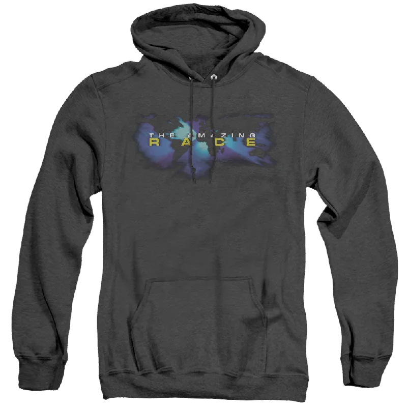 Amazing Race, The Faded Globe - Heather Pullover Hoodie Cap Sleeve Casual