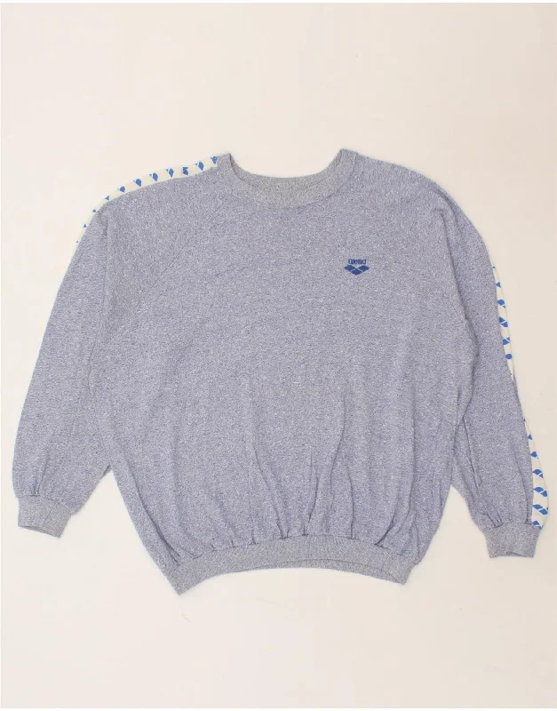 ARENA Womens Crew Neck Jumper Sweater UK 18 XL Blue Cotton Elasticated Padded Insulated ARENA Womens Crew Neck Jumper Sweater UK 18 XL Blue Cotton Elasticated Padded Insulated