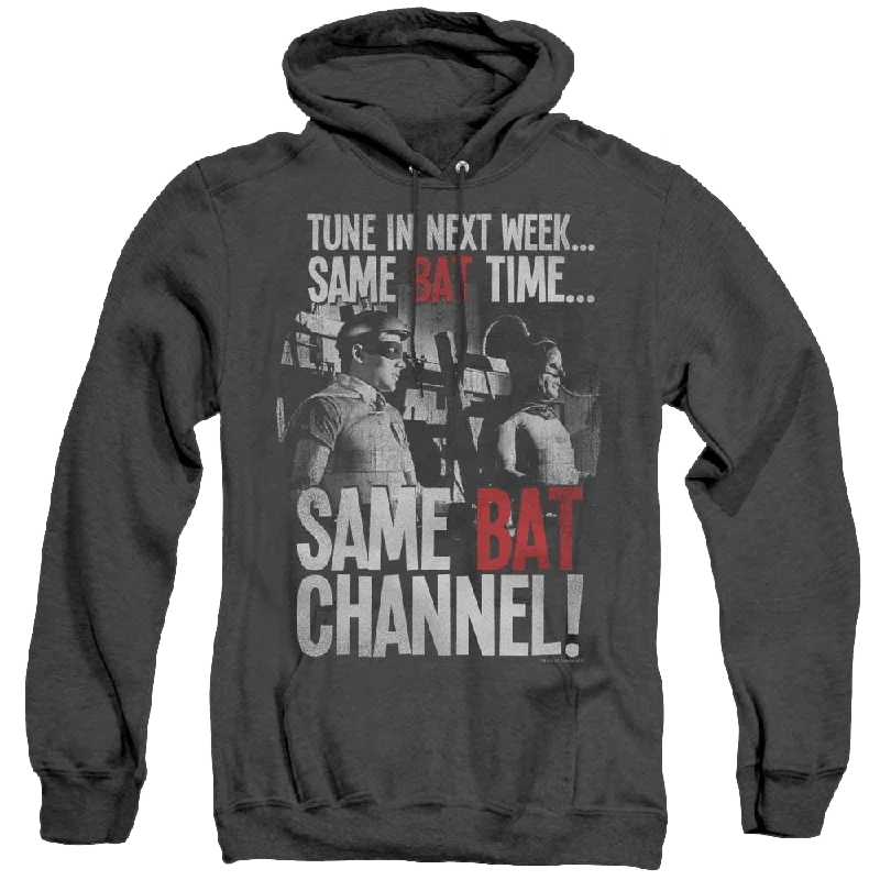 Batman Classic Tv Series Bat Channel - Heather Pullover Hoodie Slim Sleeve Pullover
