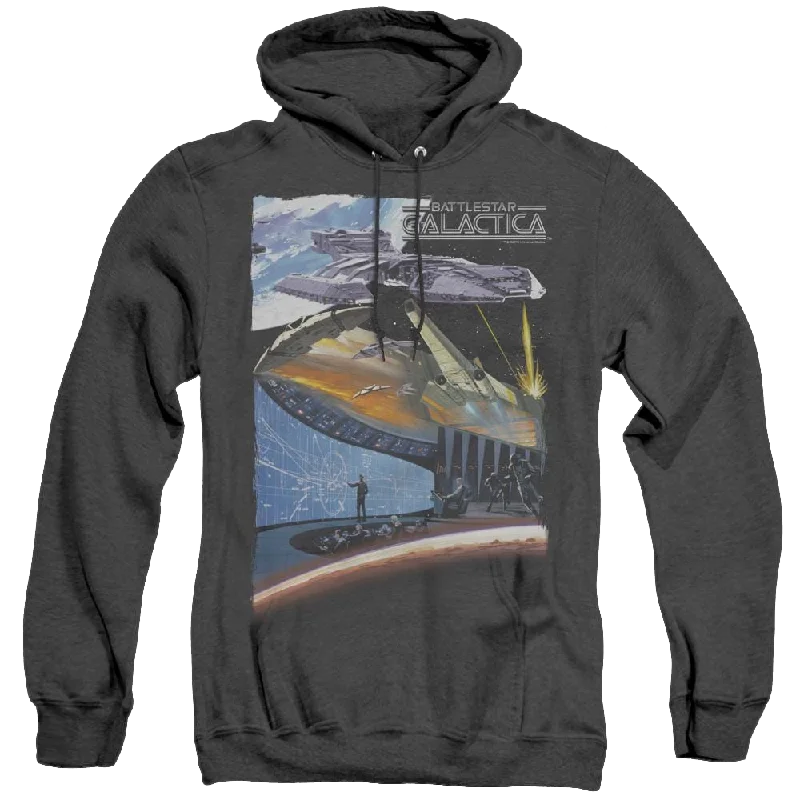 Battlestar Galactica (1978) Concept Art - Heather Pullover Hoodie Asymmetrical Hem Sweater Battlestar Galactica (1978) Concept Art - Heather Pullover Hoodie Asymmetrical Hem Sweater
