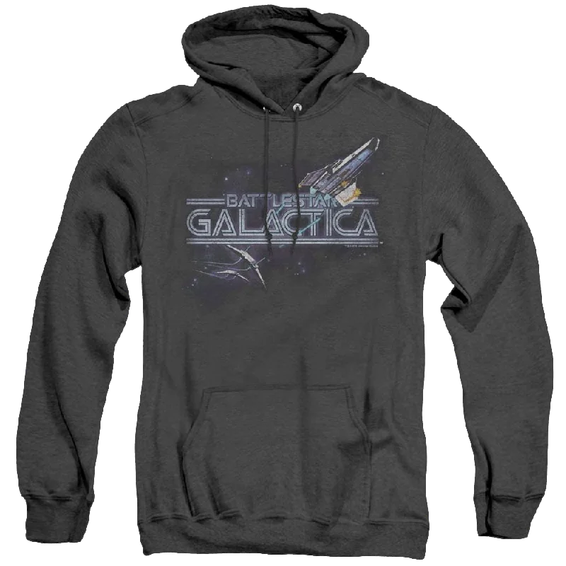 Battlestar Galactica (1978) Cylon Persuit - Heather Pullover Hoodie Zipper Front Cardigan Battlestar Galactica (1978) Cylon Persuit - Heather Pullover Hoodie Zipper Front Cardigan
