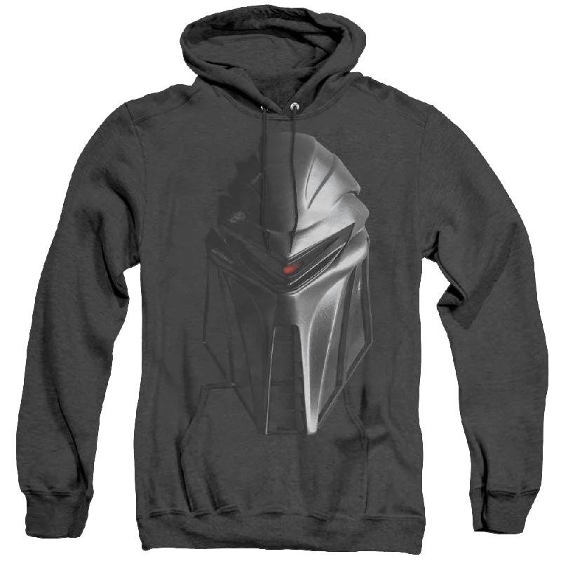 Battlestar Galactica (2004) Cylon Head - Heather Pullover Hoodie Ruffle Sleeve Feminine Battlestar Galactica (2004) Cylon Head - Heather Pullover Hoodie Ruffle Sleeve Feminine