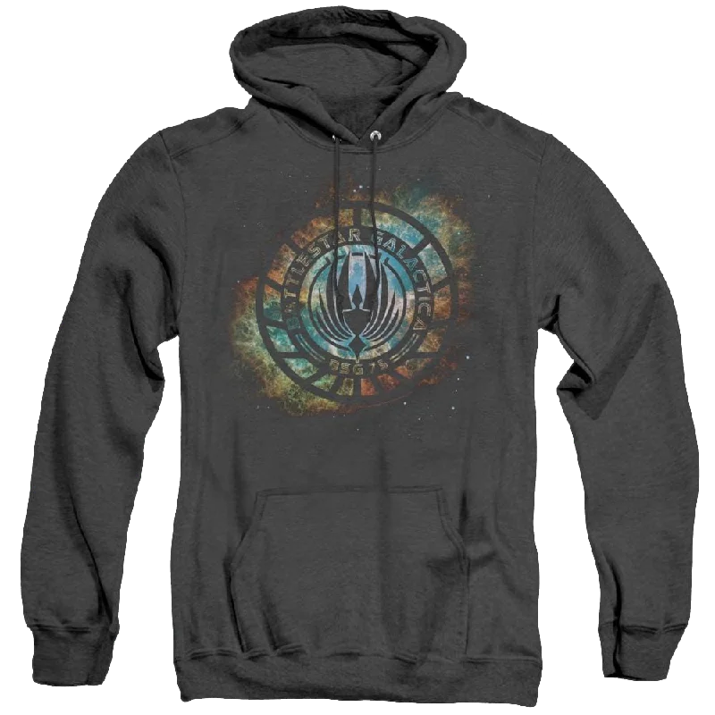 Battlestar Galactica (2004) Emblem Knock-Out - Heather Pullover Hoodie Seamless Knit Pullover Battlestar Galactica (2004) Emblem Knock-Out - Heather Pullover Hoodie Seamless Knit Pullover