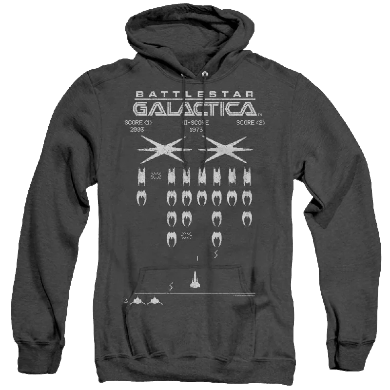 Battlestar Galactica (2004) Galactic Invaders - Heather Pullover Hoodie Boat Neck Sweater Battlestar Galactica (2004) Galactic Invaders - Heather Pullover Hoodie Boat Neck Sweater