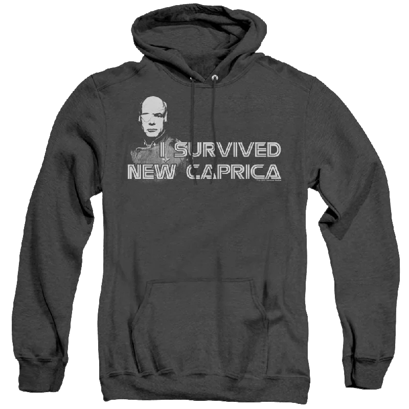 Battlestar Galactica (2004) I Survived New Caprica - Heather Pullover Hoodie Cap Sleeve Casual