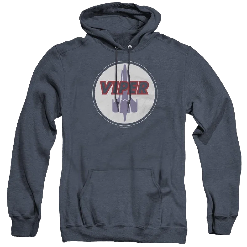 Battlestar Galactica (2004) Viper Badge - Heather Pullover Hoodie Leg Sleeve Comfort Battlestar Galactica (2004) Viper Badge - Heather Pullover Hoodie Leg Sleeve Comfort