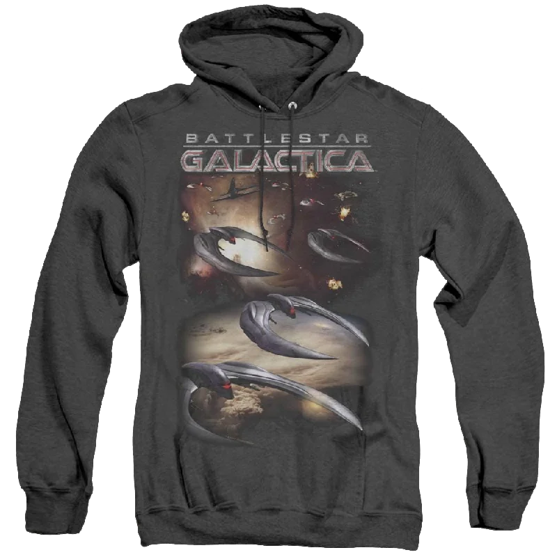 Battlestar Galactica (2004) When Cylons Attack - Heather Pullover Hoodie Long Sleeve Pullover Battlestar Galactica (2004) When Cylons Attack - Heather Pullover Hoodie Long Sleeve Pullover