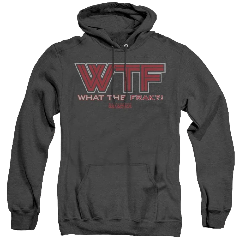Battlestar Galactica (2004) Wtf - Heather Pullover Hoodie Flutter Sleeve Feminine