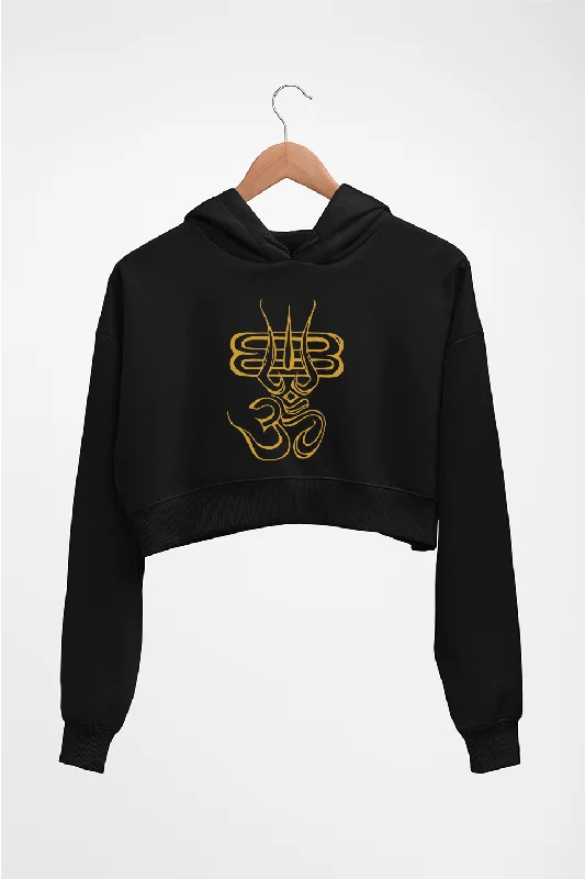 Bholenath Shiva Shivji Crop HOODIE FOR WOMEN Hoodie with Tie-Dye Psychedelic Retro