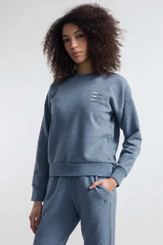 Bobbi Recycled Cotton Sweatshirt Hoodie with Slit Hem Functional Movement