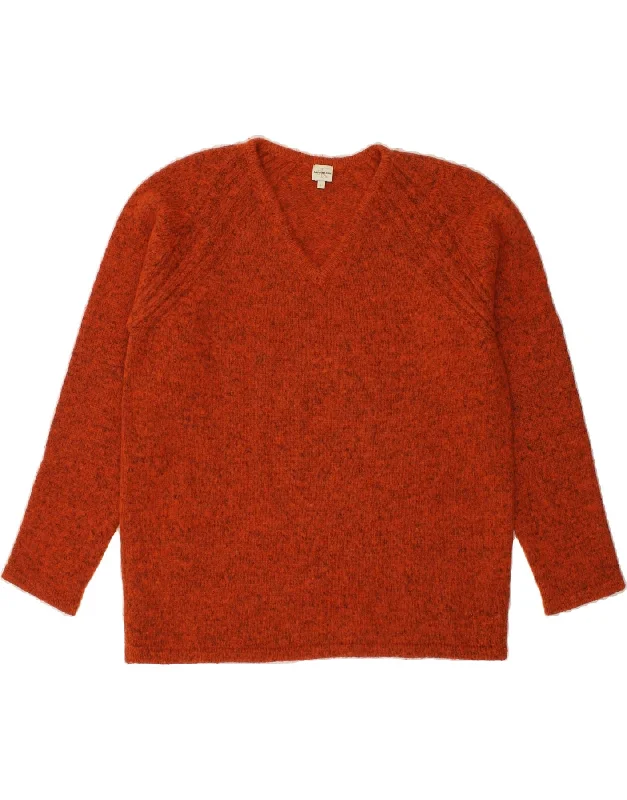 CALVIN KLEIN JEANS Womens V-Neck Jumper Sweater UK 16 Large Red Flecked Oversized Loose Flowy CALVIN KLEIN JEANS Womens V-Neck Jumper Sweater UK 16 Large Red Flecked Oversized Loose Flowy