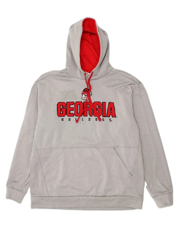 CHAMPION Mens Georgia Bulldogs Graphic Hoodie Jumper Large Grey Hoodie with Hem Lace Feminine Delicate CHAMPION Mens Georgia Bulldogs Graphic Hoodie Jumper Large Grey Hoodie with Hem Lace Feminine Delicate