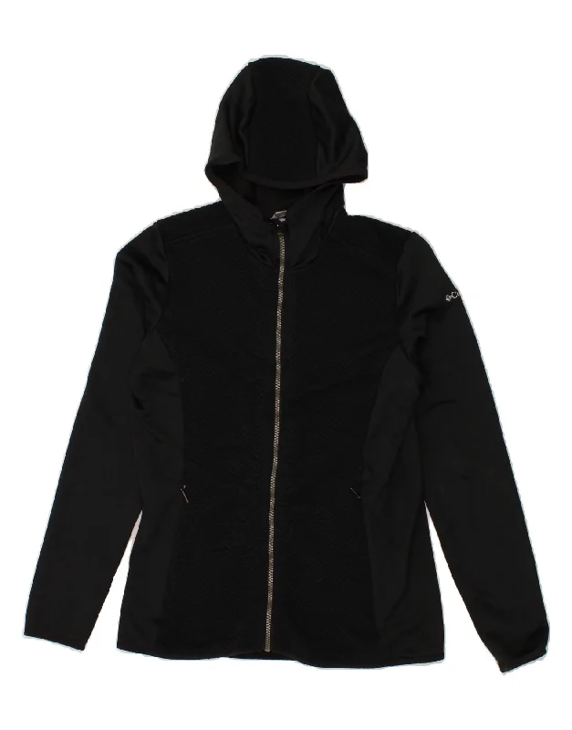 COLUMBIA Womens Zip Hoodie Sweater UK 14 Large Black Polyester Turtle Neck Boat Neck Asymmetrical Neck COLUMBIA Womens Zip Hoodie Sweater UK 14 Large Black Polyester Turtle Neck Boat Neck Asymmetrical Neck