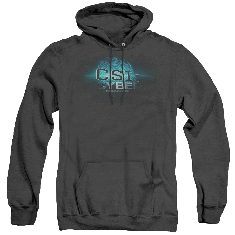 Csi Cyber Thumb Print - Heather Pullover Hoodie Tight Sleeve Top