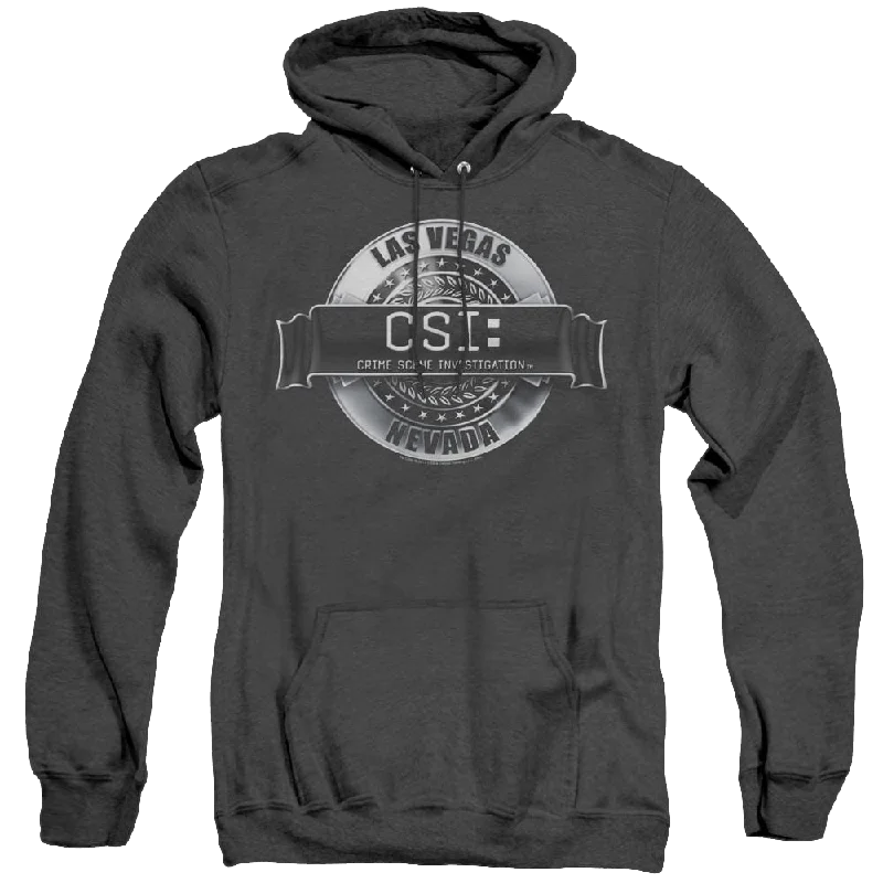 Csi Rendered Logo - Heather Pullover Hoodie Ruffle Neck Pullover